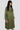 Khaki green trench coat in cotton gabardine from Coulange, side view, quality French manufacturing.
