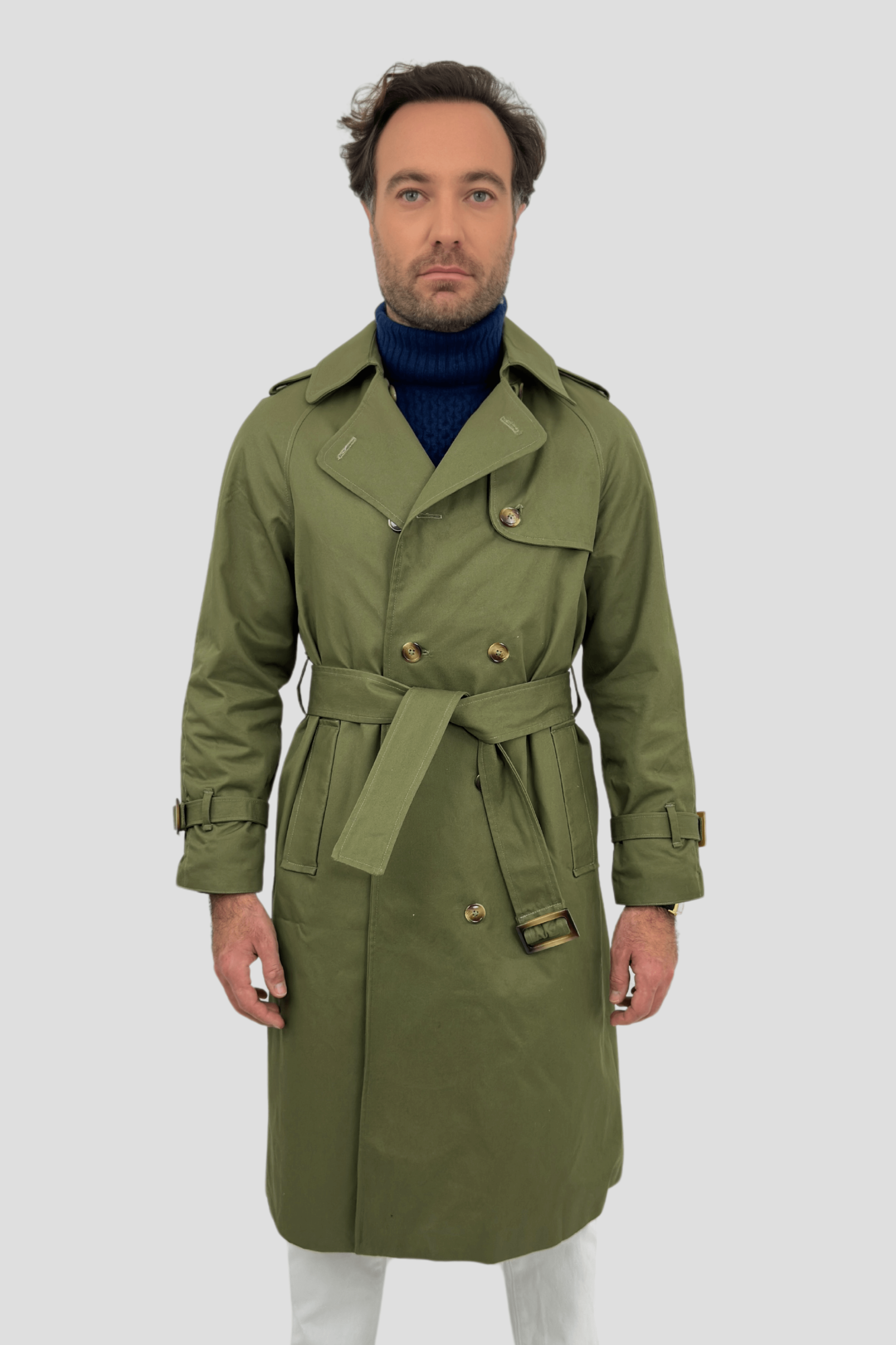 Trench long en cuir synthétique classique pour homme, coupe ajustée Trench long en cuir synthétique classique pour homme, coupe ajustée