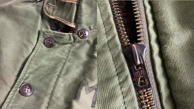 Détails d'une veste de quart Coulange d'archive