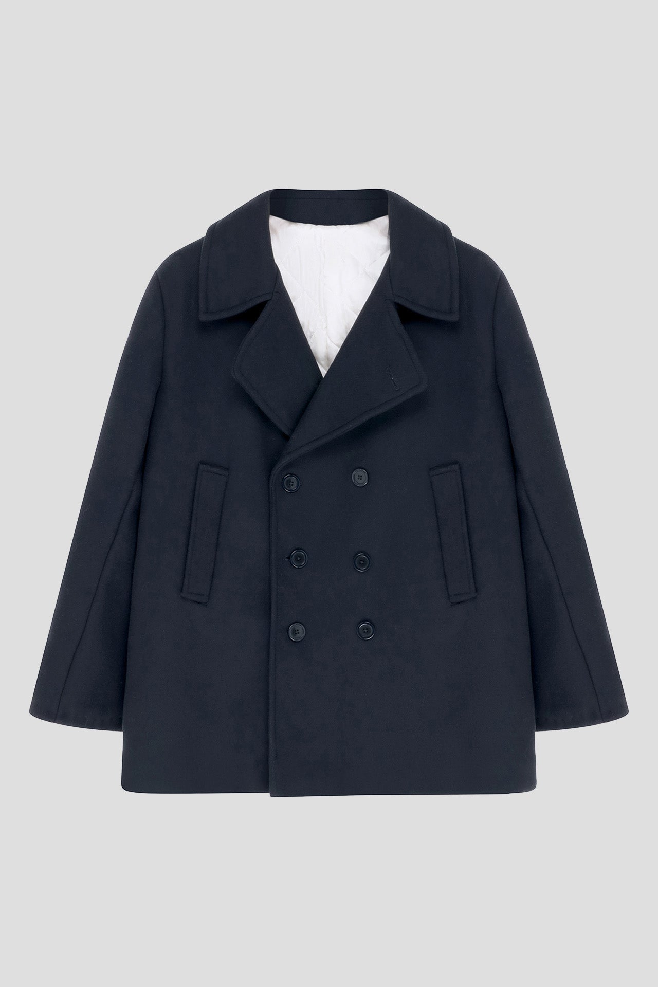 Abrigo Caban Mujer Corto Cachemir Azul Marino Coulange