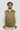 Beige cotton vest with white quilted lining for men