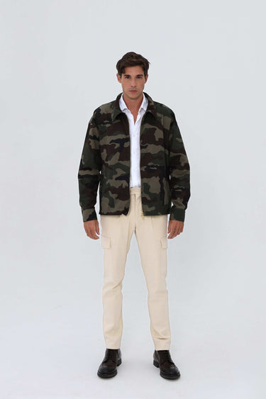Men's pleated pants Beige Ecru Summer Cotton