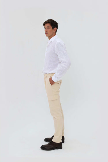 Men's Beige Ecru Summer Cotton Trousers