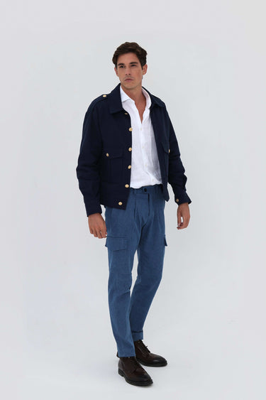 Men's Blue Summer Cotton Jeans Trousers
