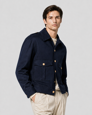 Veste Officier B16 en coton pour homme par Coulange 1918 — confection artisanale française — détail