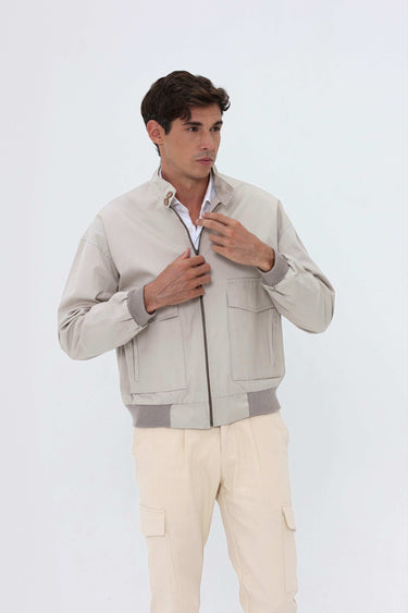 Veste Beige Homme Bomber Luxe