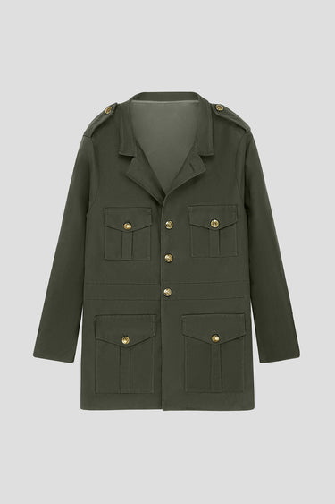 Packshot of the women's khaki cotton jacket by Coulange