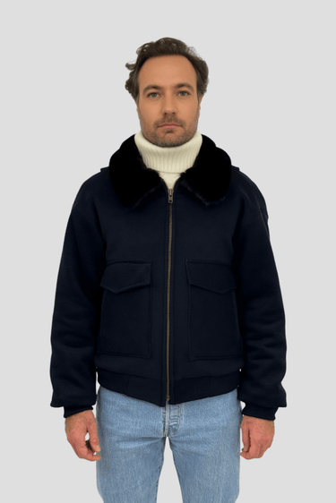 Veste aviateur Bomber Cachemire B25 - en cachemire - Blouson Aviateur - vue 2 - Coulange 1918