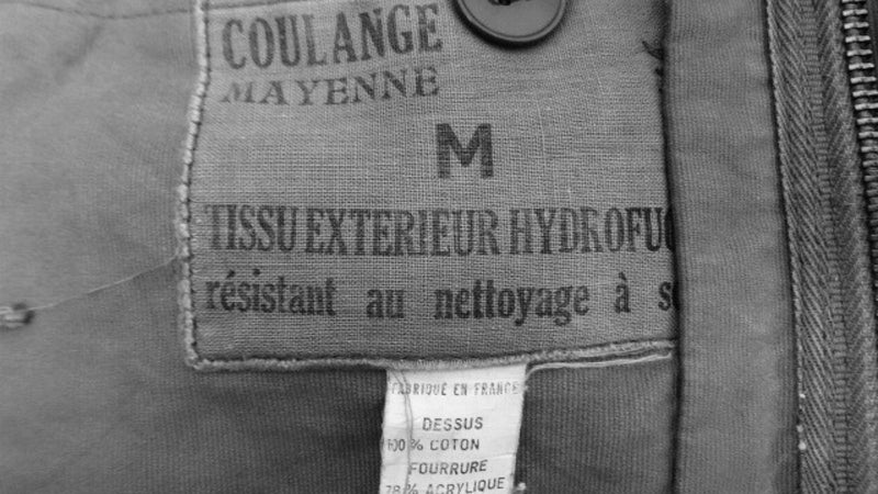 Étiquette d’origine Coulange, tissu extérieur hydrofuge