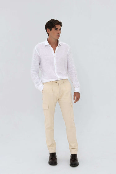 Men's Beige Ecru Summer Cotton Trousers