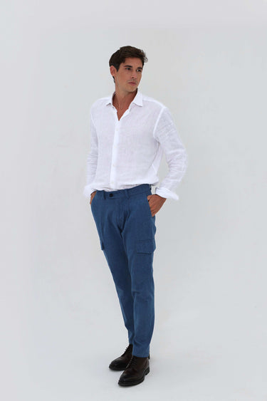 Men's Blue Summer Cotton Trousers