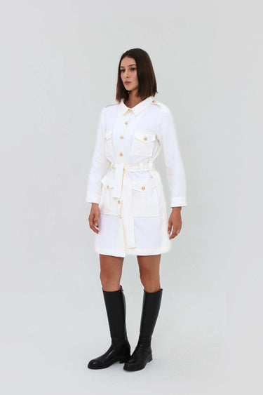 White Linen Dress Women Summer