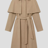 C61 trench coat cape déperlant long beige pour femme par Coulange 1918 — confection artisanale française — vue de face
