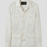 U51 Veste Saharienne Lin blanc pour homme par Coulange 1918 — confection artisanale française — vue de face