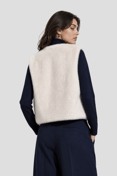 Veste sans manches réversible drap de cachemire U35 en cachemire pour femme — Coulange 1918 — vue 4
