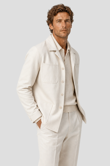 Veste de Travail U34 en coton pour homme par Coulange 1918 — confection artisanale française — détail