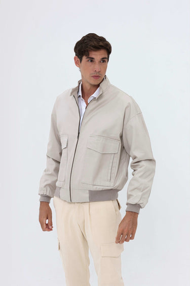 Veste Beige Homme Bomber Luxe
