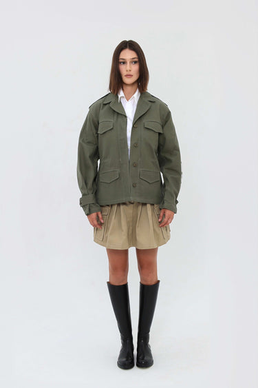 Veste M47 Femme Coton Vert Kaki Saharienne
